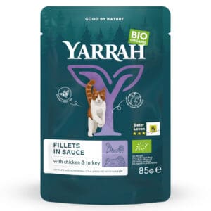 Yarrah Kalkoen Bio Filets in Saus Kattenvoer – 85 g