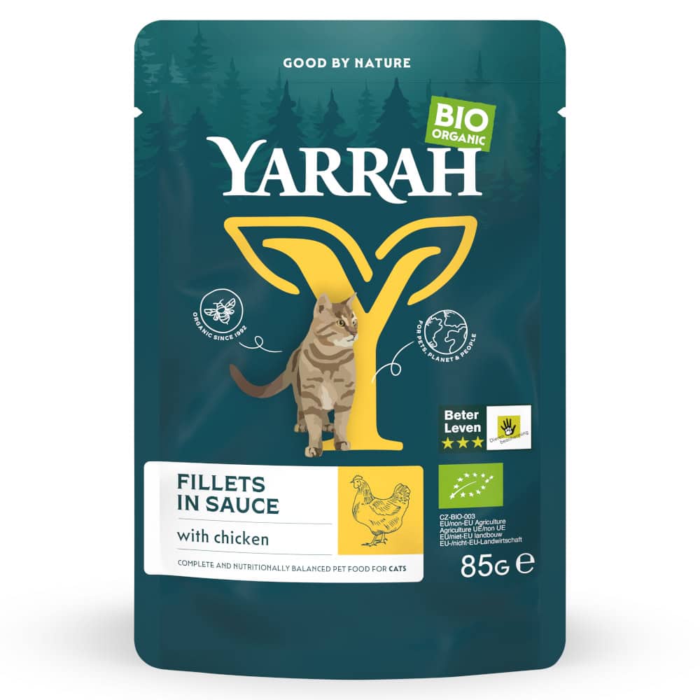 Yarrah Kip Bio Filets in Saus Kattenvoer – 85 g