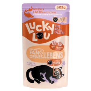 16x125g Lucky Lou Adult Gevogelte & Zalm nat kattenvoer