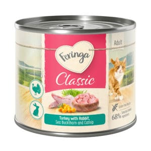 18x200g Konijn & Kalkoen met Duinhoorn & Kattenmunt Feringa Classic Meat Menu Kattenvoer