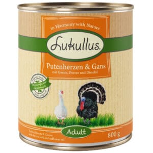 Lukullus Variant VI: Kalkoenhartjes & Gans Hondenvoer – 19,2 kg