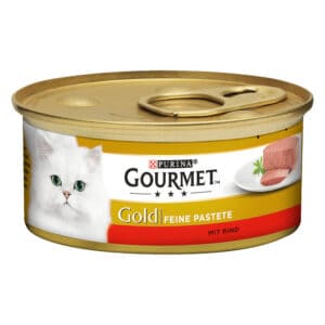 24 x 85 g Gemengd pakket 3: 12 x Rund & 12 x Kip Gourmet Gold Paté Kattenvoer