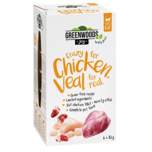 24x85g Greenwoods Joy Kipfilet met Kalf Kattenvoer nat