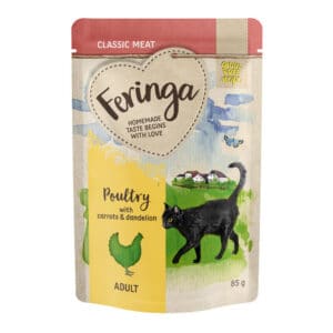 24x85g Maaltijdzakjes 2 x Gevogelte met Wortelen Feringa Kattenvoer