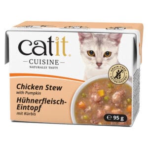 24x95g Catit Cuisine stoofschotel kip met pompoen natvoer voor katten