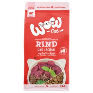 2x2kg WOW Cat Adult met rundvlees droogvoer voor katten