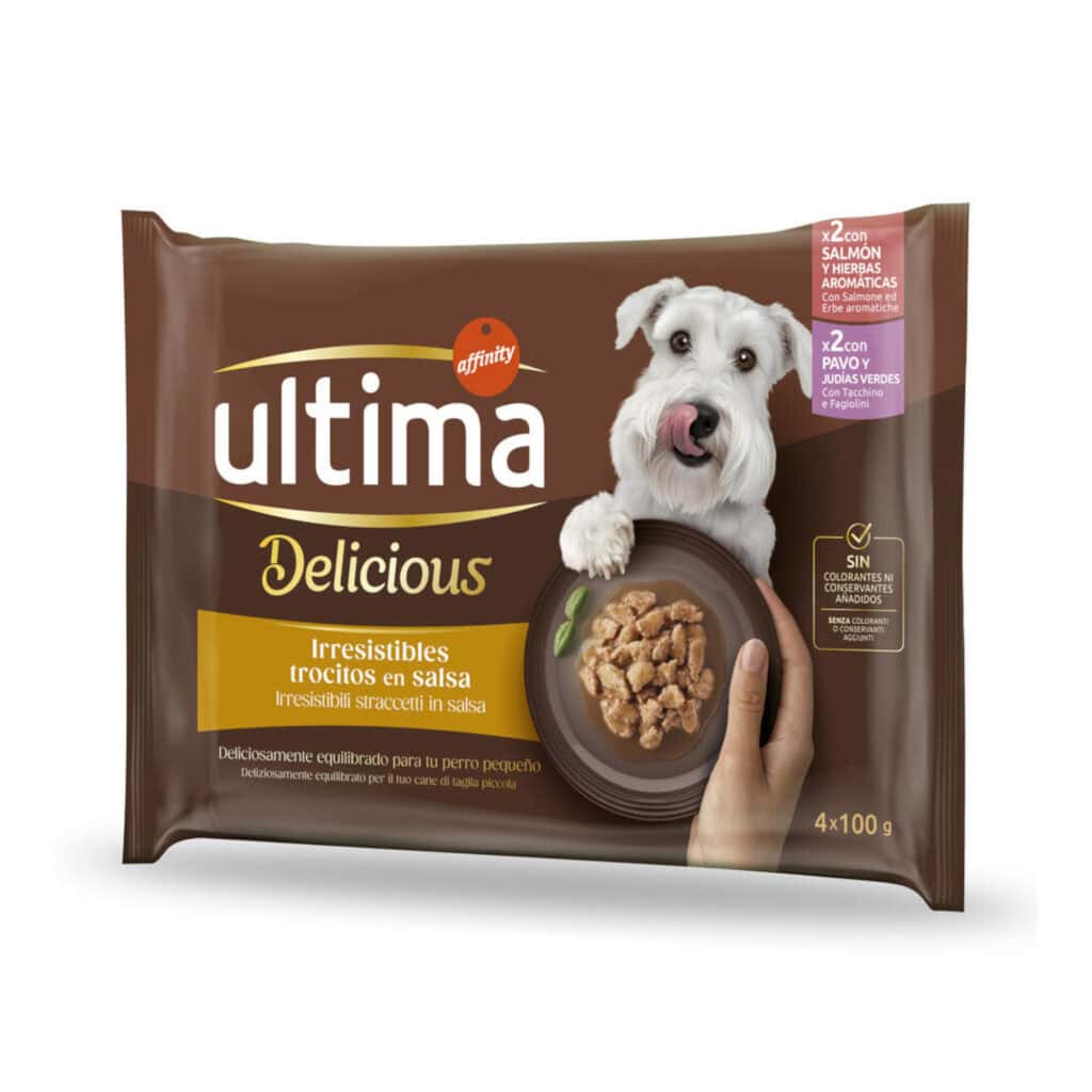 Affinity Ultima gratis! Ultima Dog Mini natvoer voor honden – Zalm & Kalkoen – 44 x 100 g