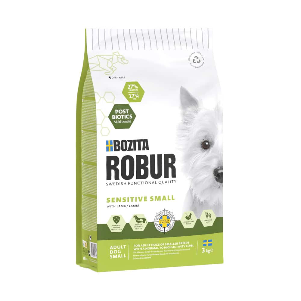 Bozita Robur Adult Small Breed Sensitive Lamb droogvoer voor honden – 3 kg