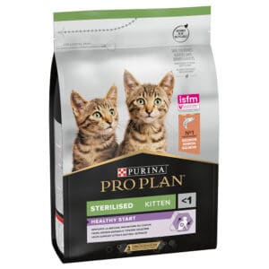3 kg Purina Pro Plan Sterilised Kitten rijk aan zalm droogvoer voor katten