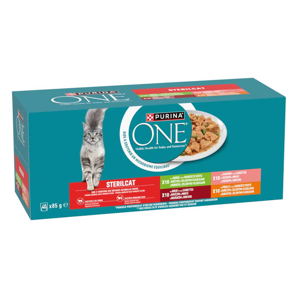 40x85g PURINA ONE Sterilcat Mix (4 soorten) natvoer voor katten