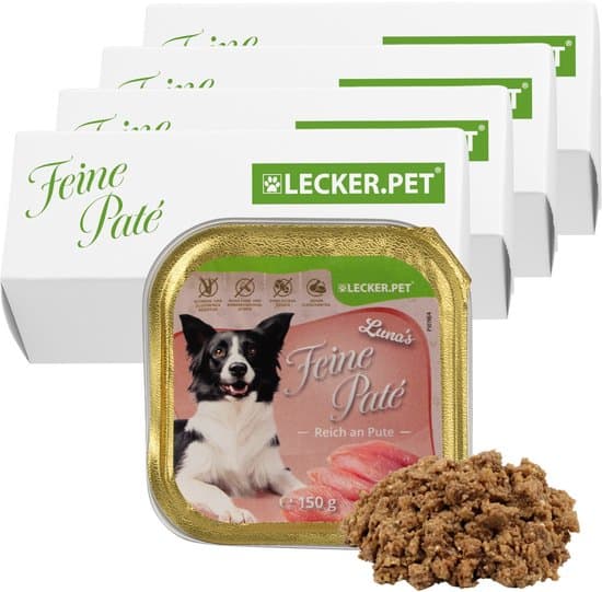Lecker.Pet Luna’s Feine Paté Reich an Pute hondenvoer natvoer compleet voer – 44 x 150 g