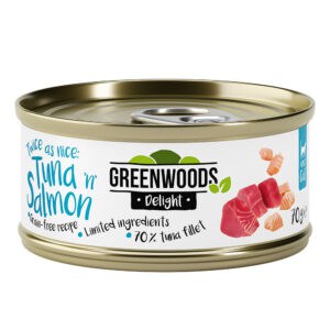 Greenwoods Delight Tonijnfilet met Zalm Kattenvoer – 6 x 70 g