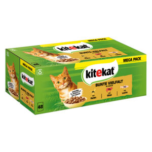 48x85g Maaltijdzakjes Bonte Mix in Saus Kitekat Kattenvoer