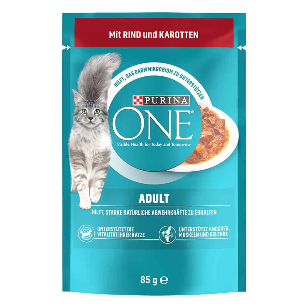 52x85g Adult Rund & Wortel Purina ONE Kattenvoer