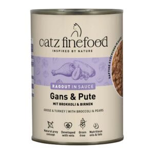 6x 380g catz finefood Ragout No.603 Gans & Pute Katzenfutter nass