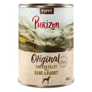 6x 400g Purizon Puppy Kipfilet met wild Konijn natvoer voor honden