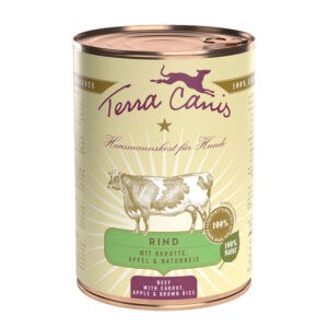 6x400g Rundvlees met wortel, appel & bruine rijst Terra Canis hondenvoer nat
