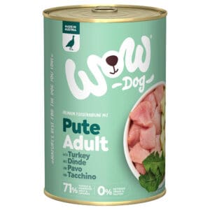 6x 400g WOW Adult kalkoen hondenvoer nat