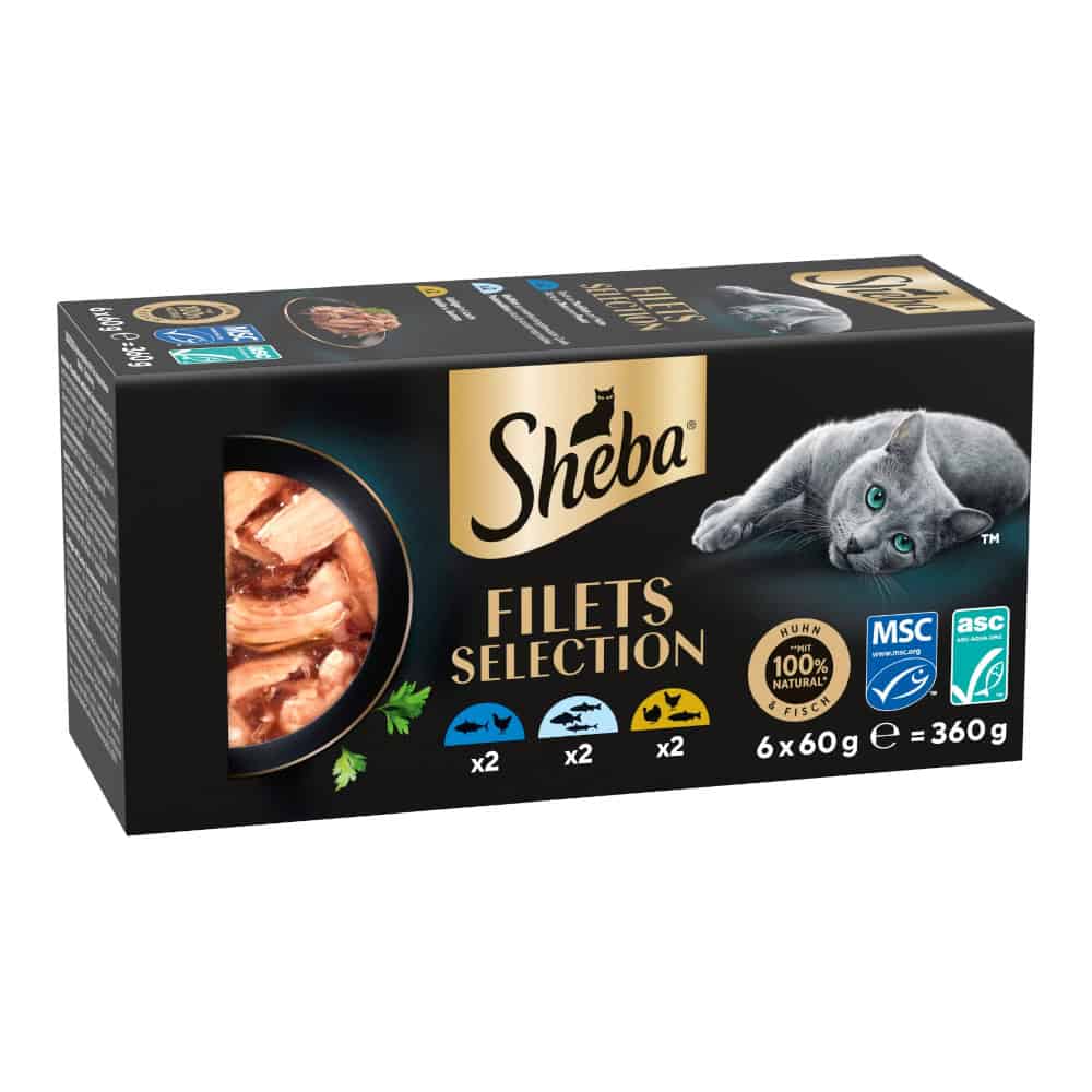6x 60g Sheba Filets Mixpack I (3 soorten) natvoer voor katten