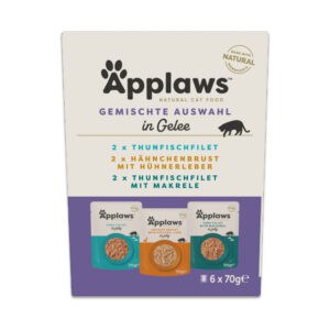 6x70g Applaws Cat Pouch in Jelly Mixpack Tonijn & Kip (3 smaken) natvoer voor katten