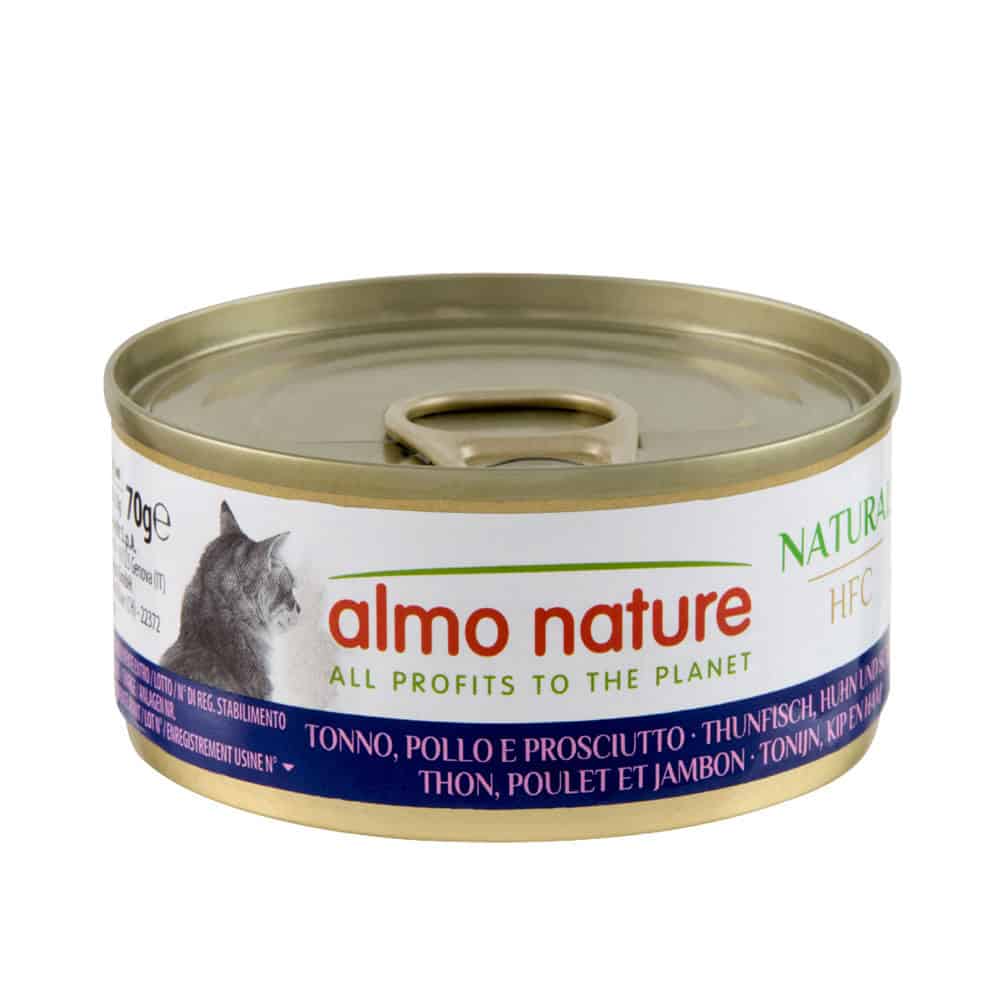 6x70g HFC Natural Tonijn, Kip & Ham Almo Nature Kattenvoer