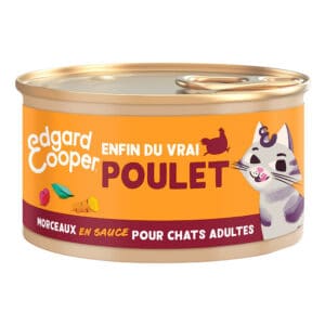 6x85g Edgard & Cooper Adult Kipbrokjes in Graanvrije Sauce - Kattenvoer