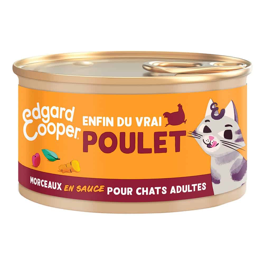 Edgard & Cooper Adult Kipbrokjes in Graanvrije Sauce – Kattenvoer – 510 g