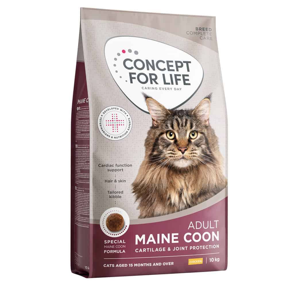 8 kg + 2 kg gratis! Concept for Life droogvoer voor katten 10 kg – Maine Coon Adult