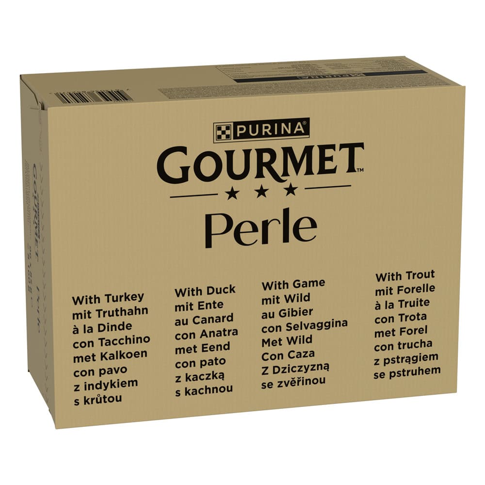 Gourmet Forel, Kalkoen, Eend, Wild in Gelei Perle Kattenvoer – 96 x 85 g