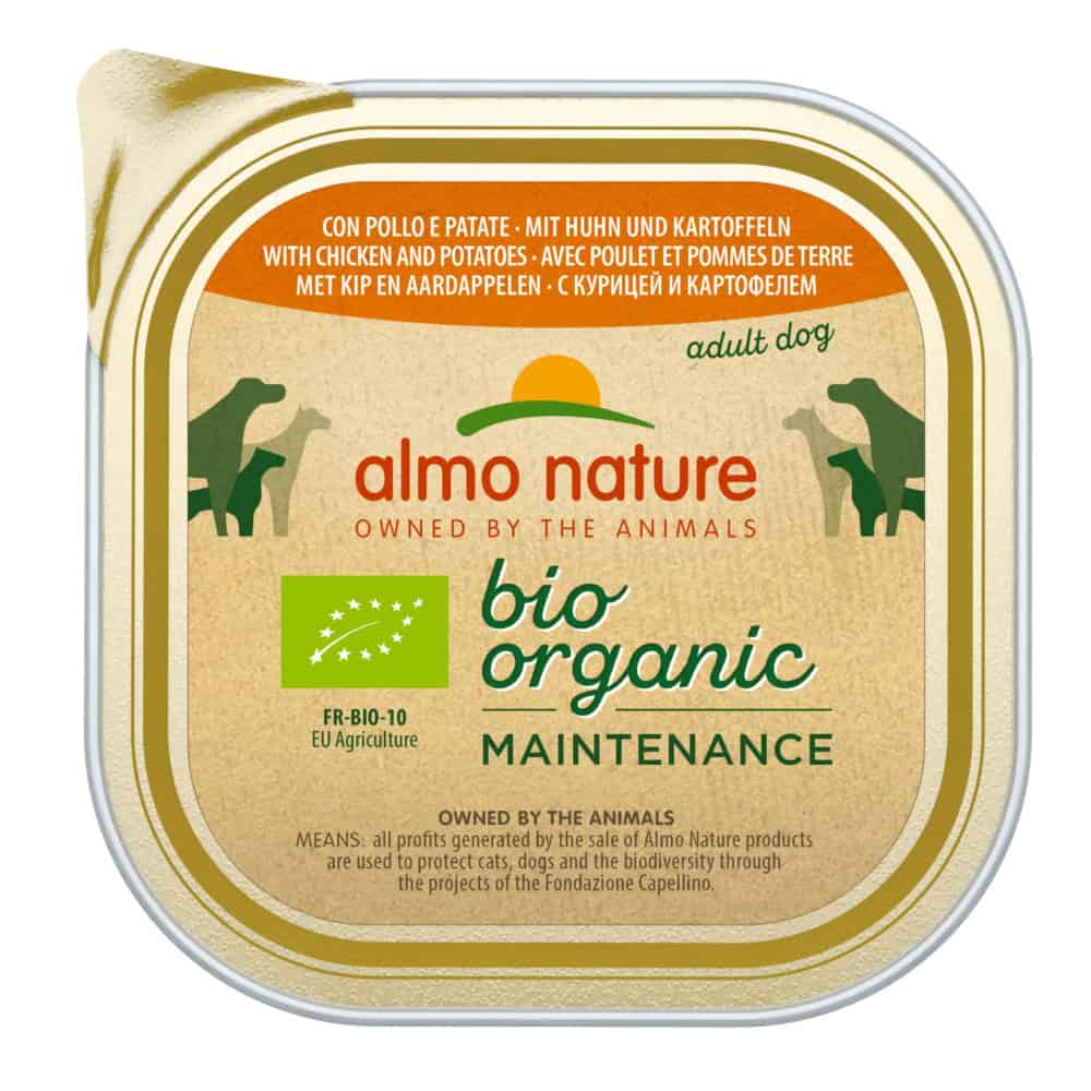Almo Nature BioOrganic Maintenance Kip & Aardappelen Hondenvoer – 9 x 300 g