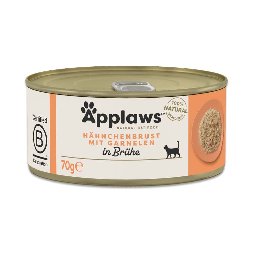 Applaws in Bouillon 6 x 70 g Kattenvoer – Kipfilet met garnalen