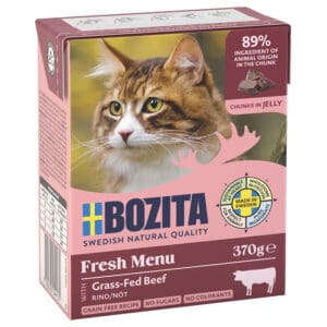 Bozita Tetra Stukjes in Gelei 6 x 370 g Kattenvoer - met Rundergehakt