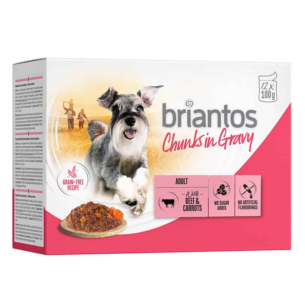 Briantos Chunks in Gravy 12 x 100 g – Rund & Wortel