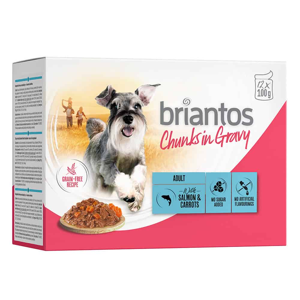 Briantos Chunks in Gravy 12 x 100 g – Zalm & Wortel