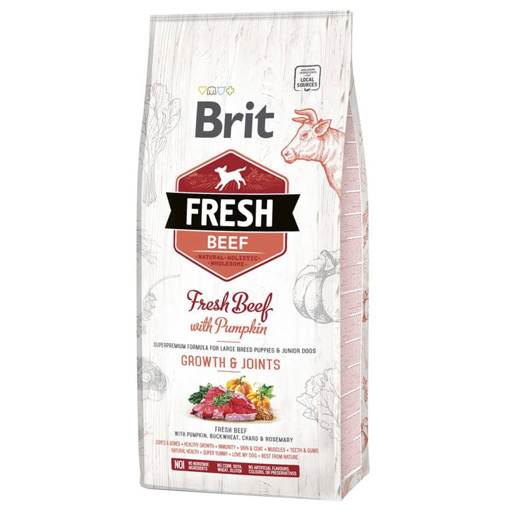 Brit Fresh Rund met pompoen Puppy Large – Dubbelpak: 2 x 12 kg