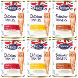 Butcher's Delicious Dinners kat 24 x 400 g - Mixpakket (3 Sorten)
