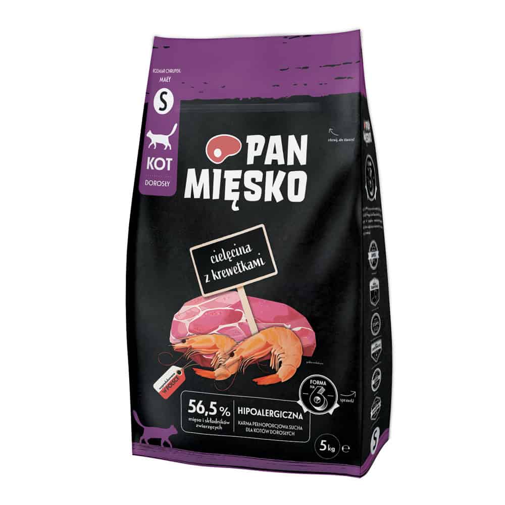 Pan Mięsko Kat Kalfsvlees met garnalen Klein droog kattenvoer – 5 kg