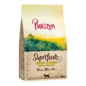 Dubbelpakket: 2x6,5kg Purizon Cat Superfoods kip droogvoer