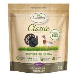 Lukullus Classic Senior Kalkoen & Eend (graanvrij) - Voordeelpakket: 5 x 1 kg Nieuw Receptuur