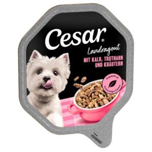 Megapack Cesar kuipjes 28 x 150 g - Landstoofpotje met kalfsvlees en kalkoen