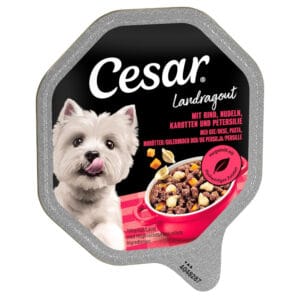 Megapack Cesar kuipjes 28 x 150 g - Landstoofpotje met rundvlees, noedels en wortelen