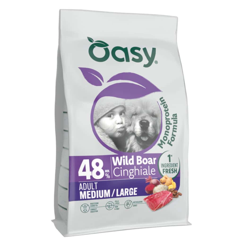 Oasy Adult Medium/Large Wild Zwijn – Dubbelpak: 2 x 10 kg