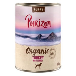 Purizon Organic - Nieuw Receptuur: Puppy Kalkoen met Wortel – 6 x 400 g