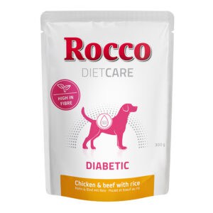 Rocco Diet Care Diabetic Kip & Rund met Rijst 300 g - Zakje Hondenvoer 12 x 300 g