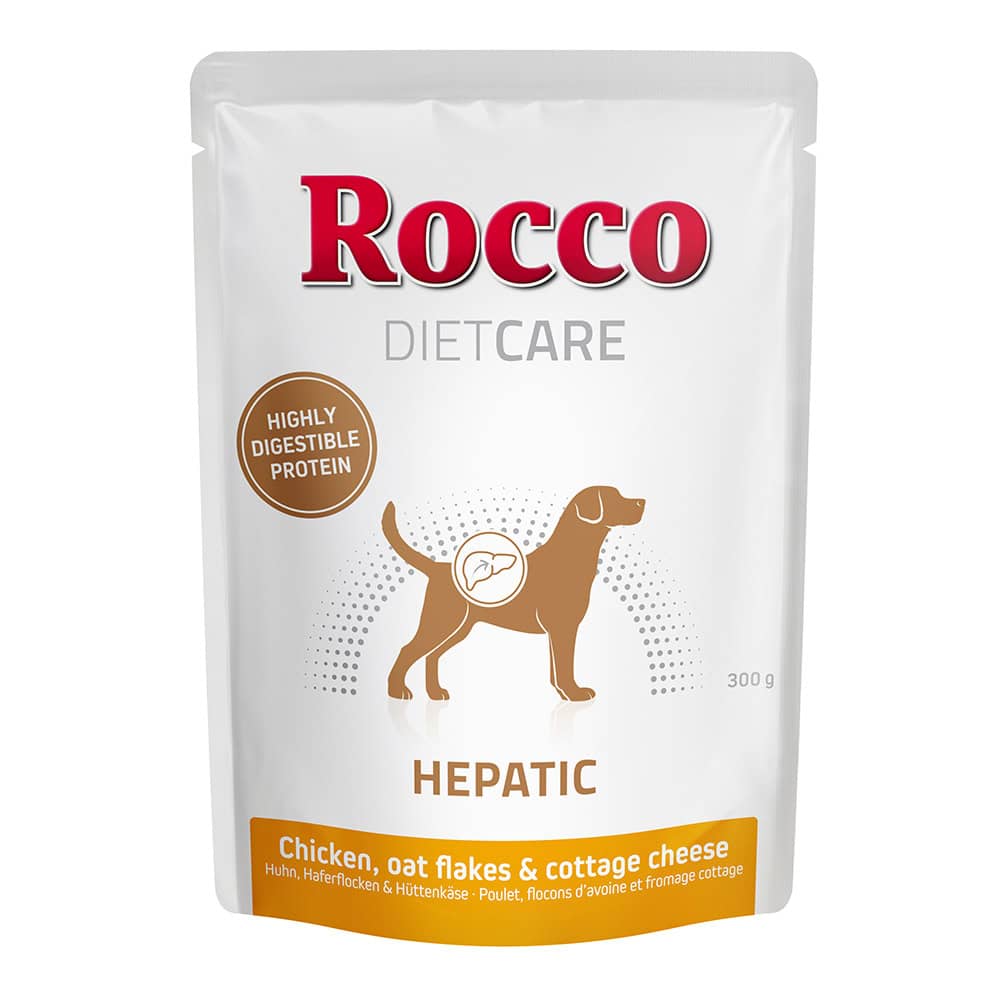 Rocco Diet Care Hepatic Kip met Havervlokken & Hüttenkäse – Zakje Hondenvoer – 12 x 300 g