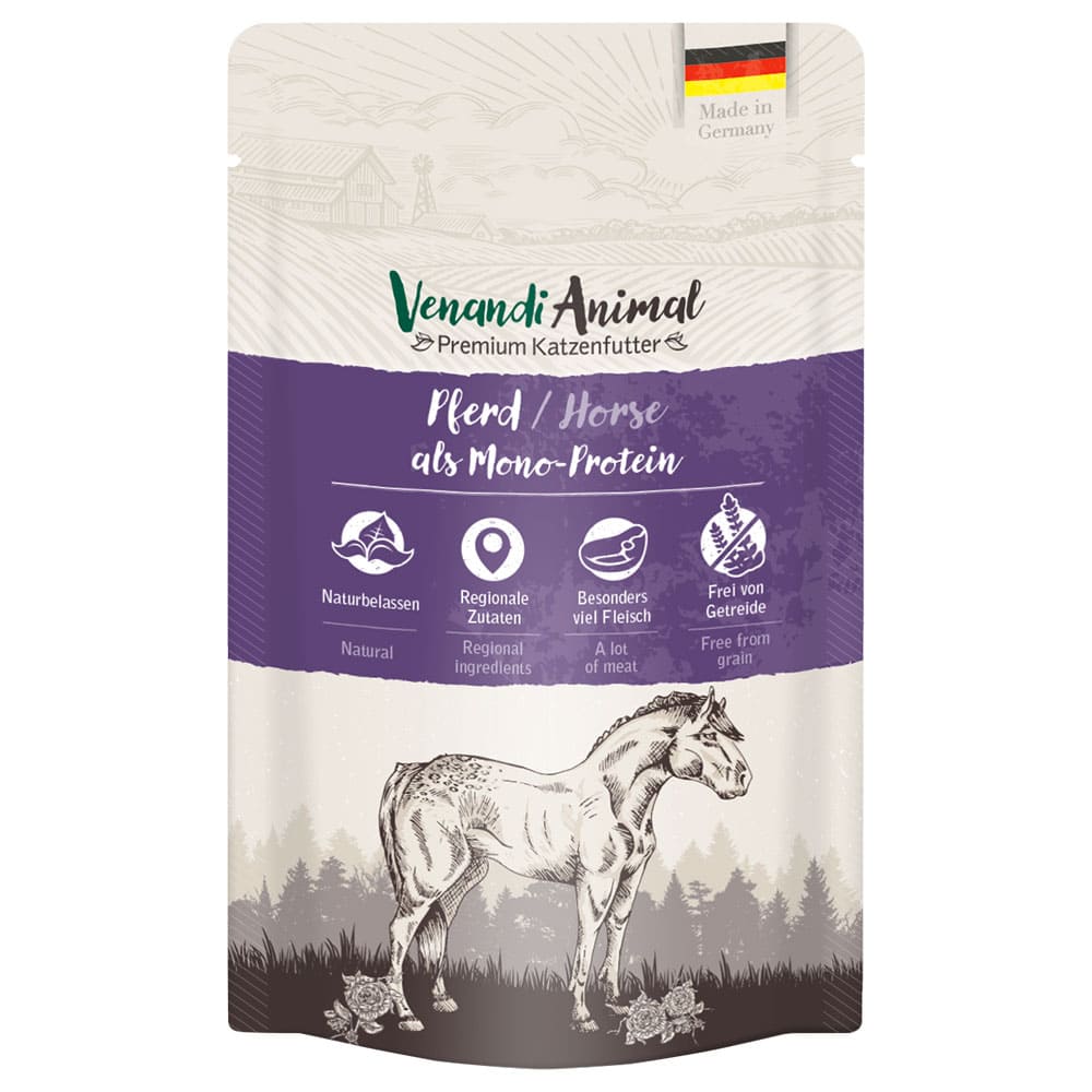 Venandi Animal Monoproteïne Paard Natvoer voor katten – 3 kg