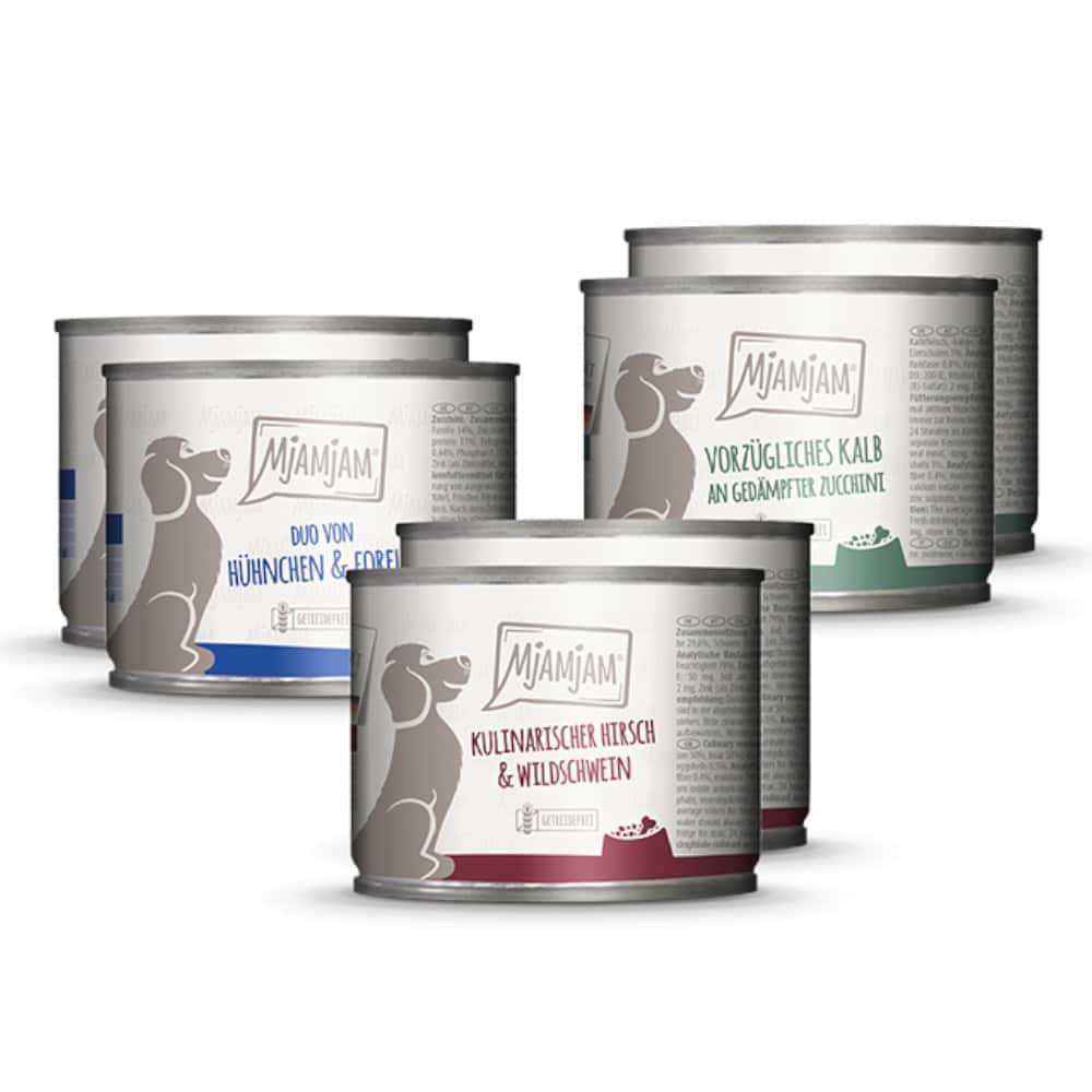 Voordeelpakket: 24x200g MjAMjAM Adult Dog Mix I (3 soorten) nat hondenvoer
