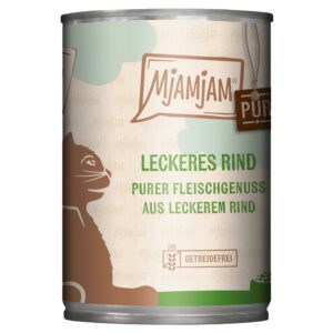 Voordeelpakket 24x400g MjAMjAM puur vleesplezier heerlijk puur rundvlees nat kattenvoer