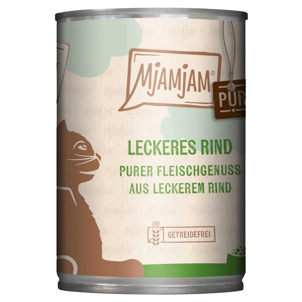 MjAMjAM puur vleesplezier heerlijk puur rundvlees nat kattenvoer – 9,6 kg