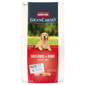 Voordeelpakket: 2x12kg animonda GranCarno Senior Gevogelte + Rund droogvoer voor honden